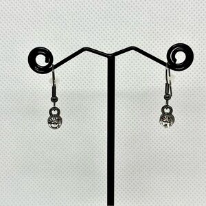 Gunmetal Crystal Drop Dangle Earrings, Dainty Cute Dangle Earrings, Vintage